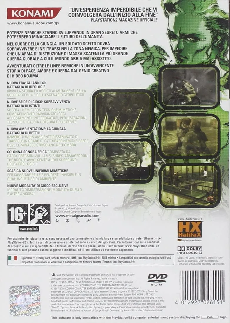 METAL GEAR SOLID 3 :SNAKE EATER PS2 (usato garantito)(versione italiana)