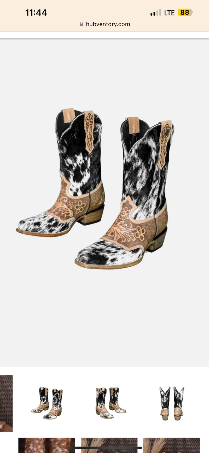 Tooled Leather & Cowhide Boots