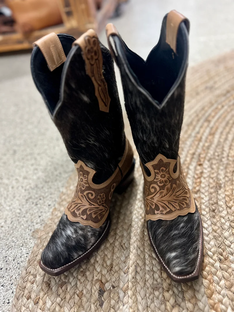 Tooled Leather & Cowhide Boots