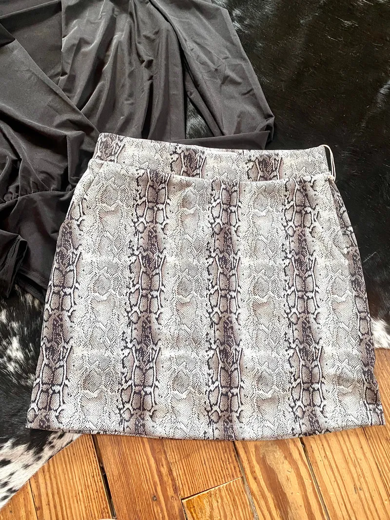 Snake Print Skirt