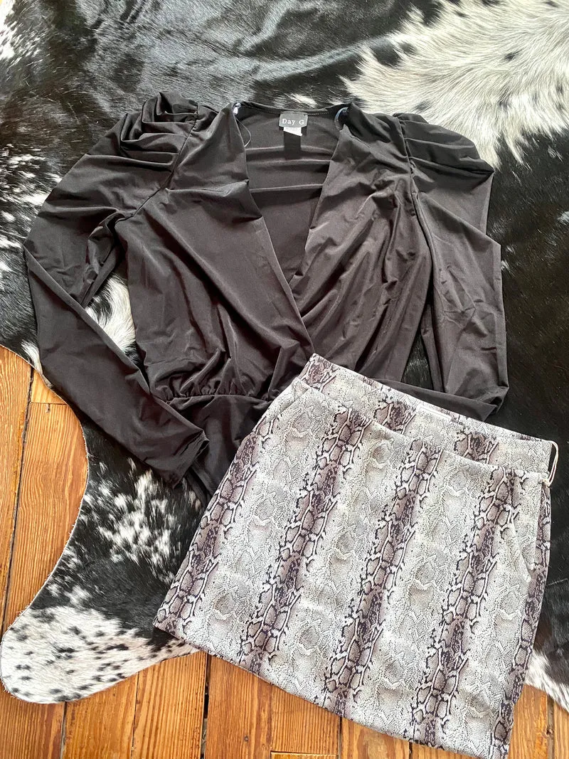 Snake Print Skirt