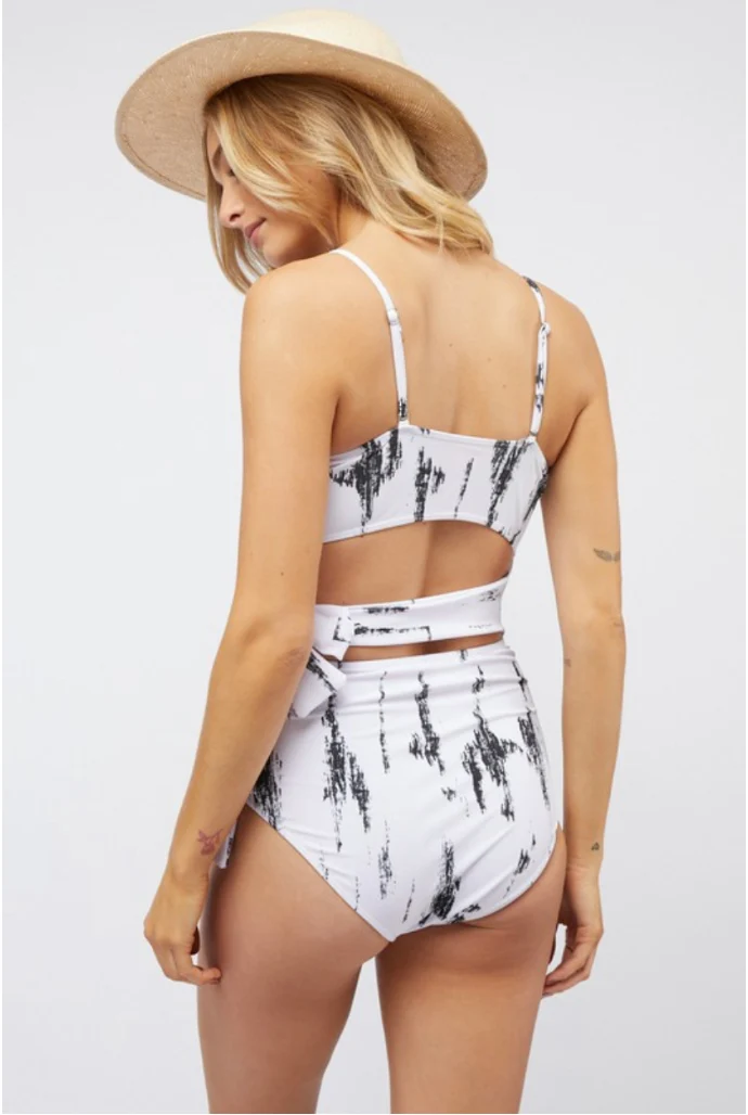 White/Black Marble Swimsuit