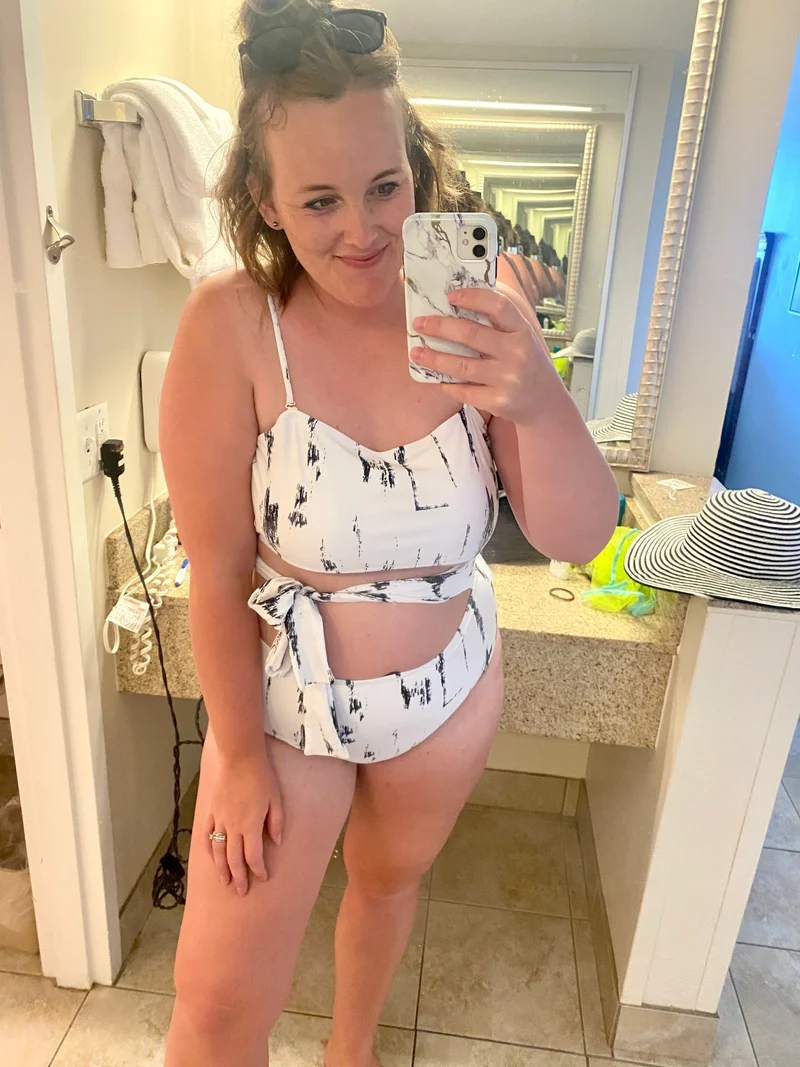 White/Black Marble Swimsuit