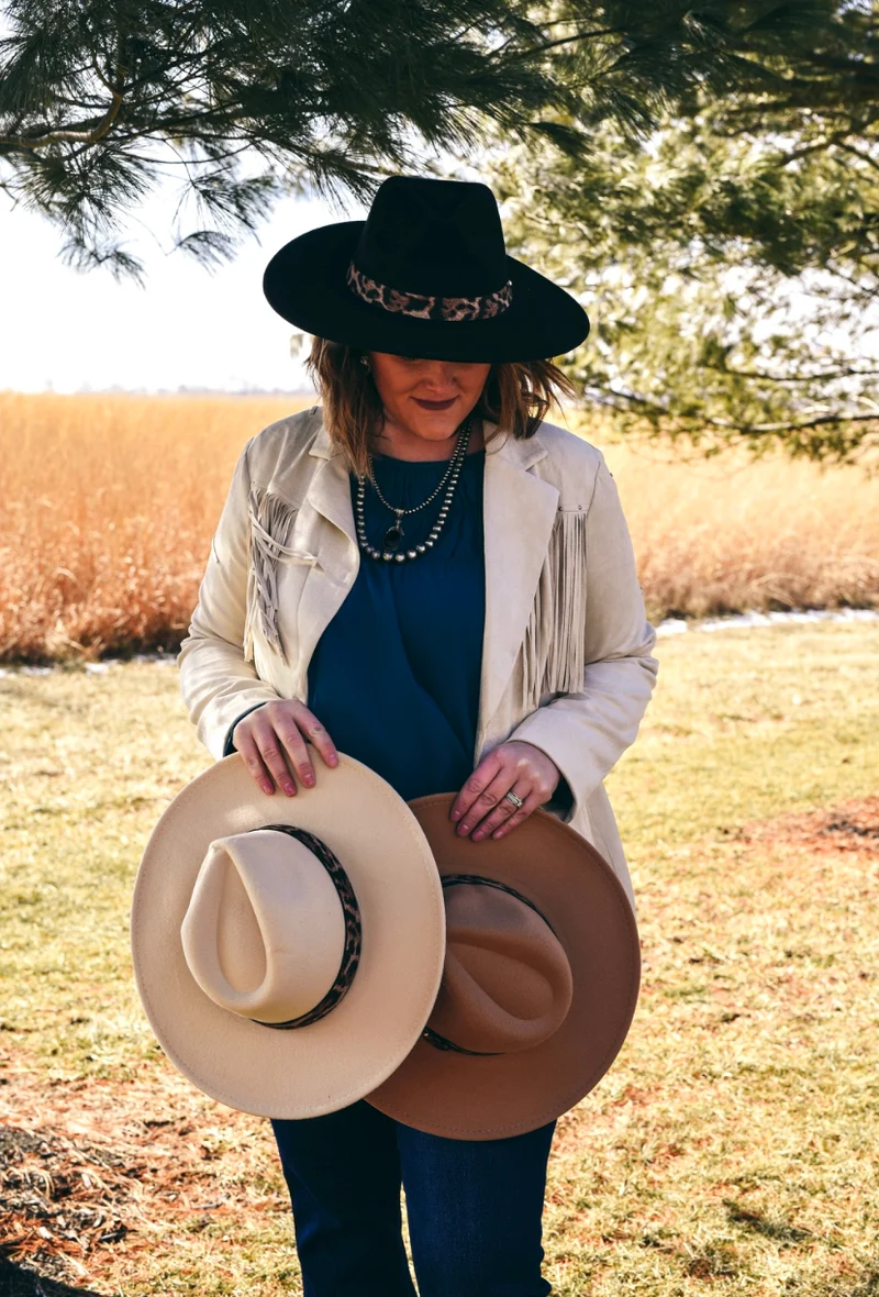 Leopard Band Boho Hat