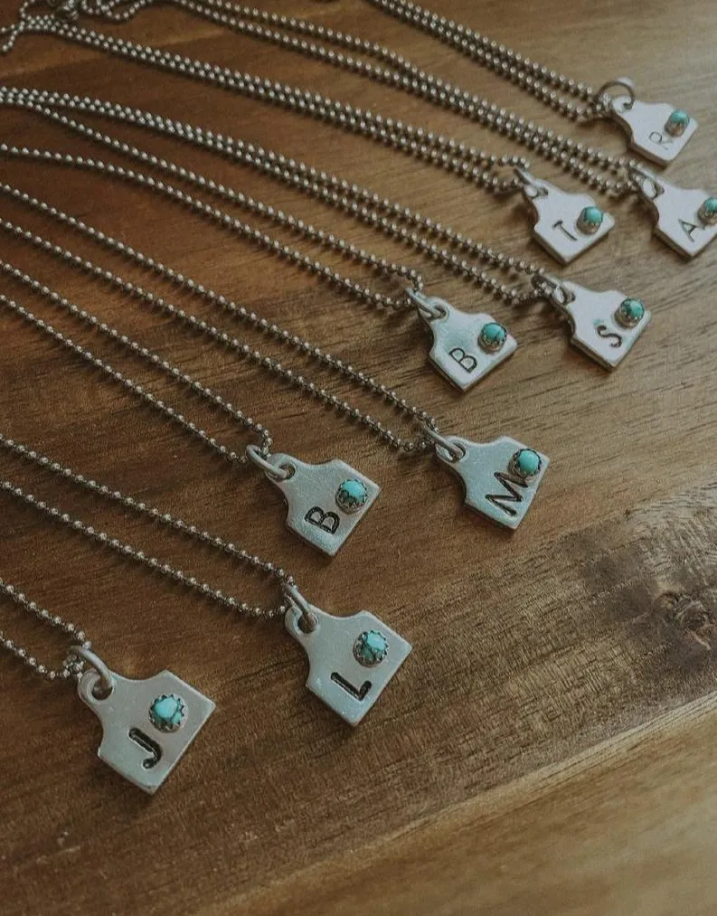 Initial Eartag Necklace