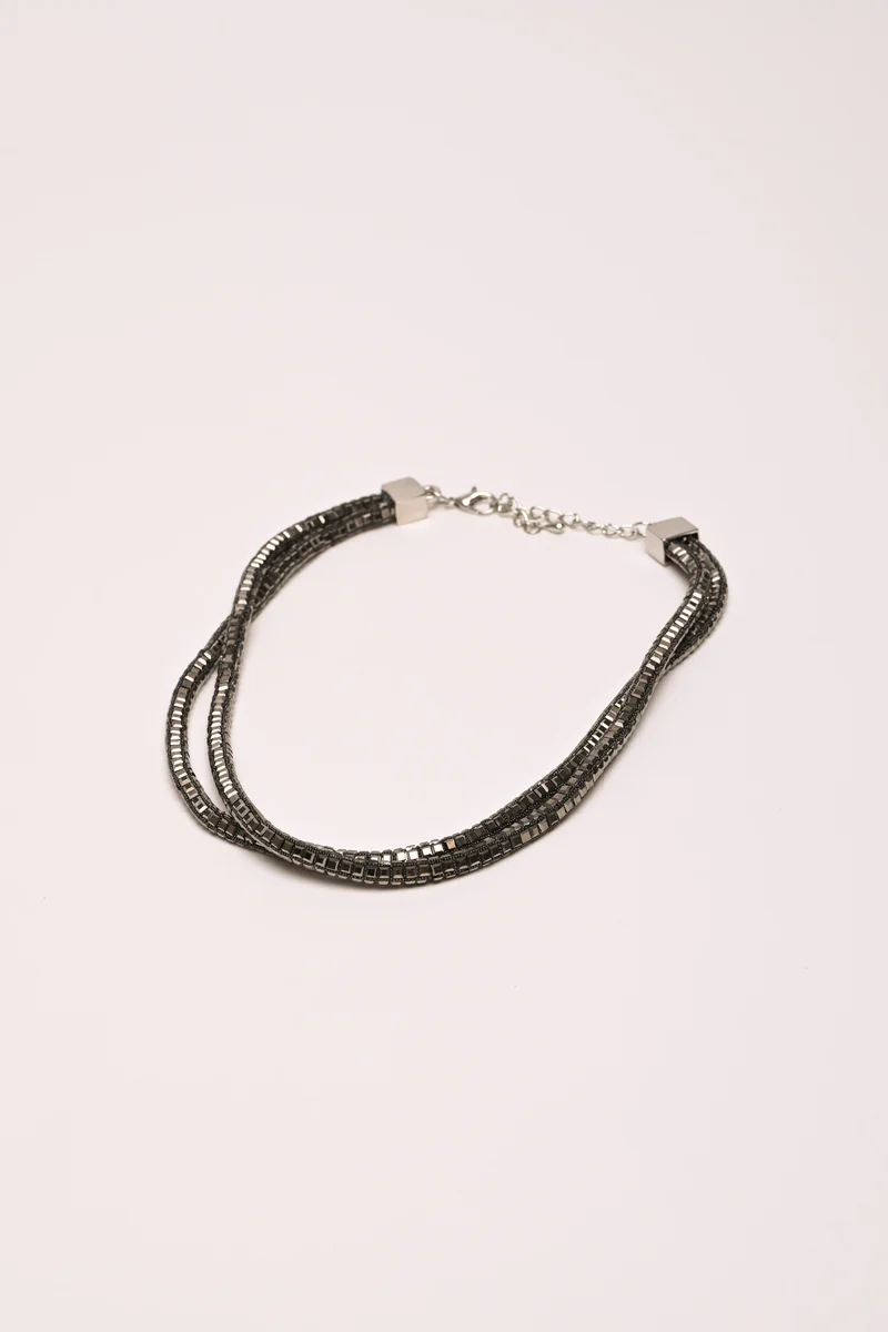 Collana a doppio filo con strass