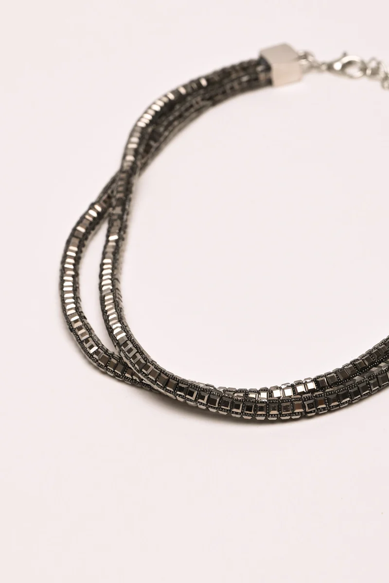 Collana a doppio filo con strass