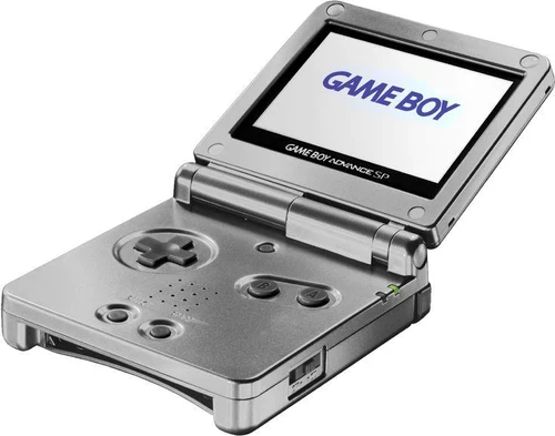 Nintendo Game Boy Advance GBA SP Platinum Silver Handheld Console 001