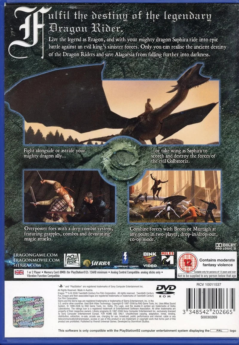 Eragon – PlayStation 2 Action / Adventure – PlayStation 2