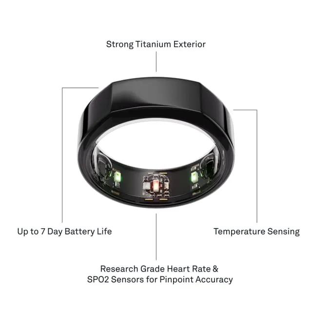 Oura Ring Gen3 Heritage Smart Ring size 7, Black