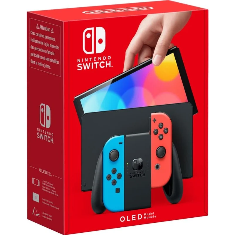 Nintendo Switch OLED Console, Neon Blue & Red