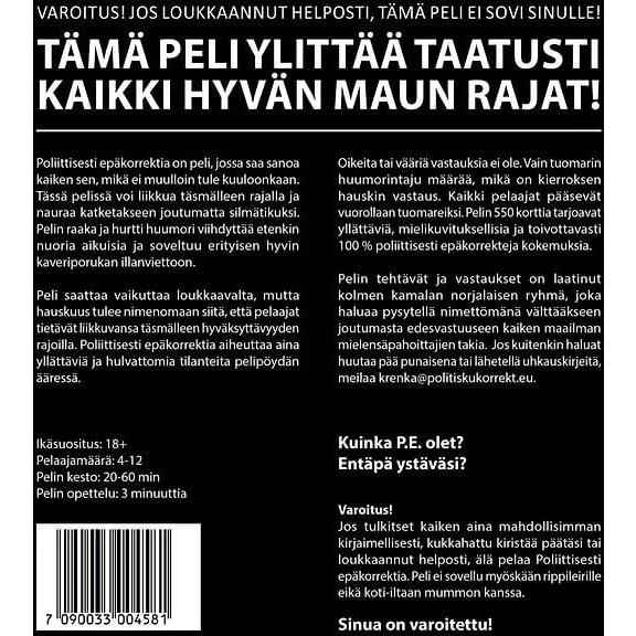 Politically Incorrect Party game (Finnish)