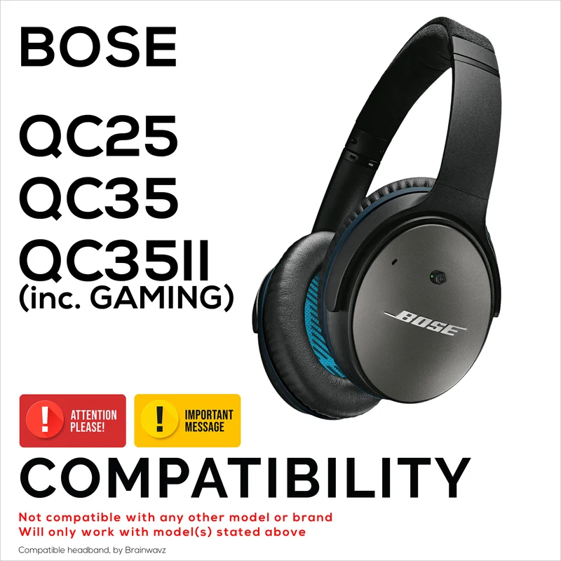 Archetto di ricambio per cuffie Bose QuietComfort QC25, QC35, QC35II e QC35II - Morbida pelle PU e schiuma