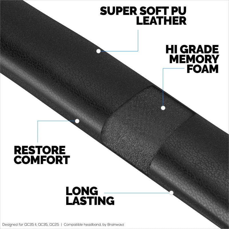 Archetto di ricambio per cuffie Bose QuietComfort QC25, QC35, QC35II e QC35II - Morbida pelle PU e schiuma
