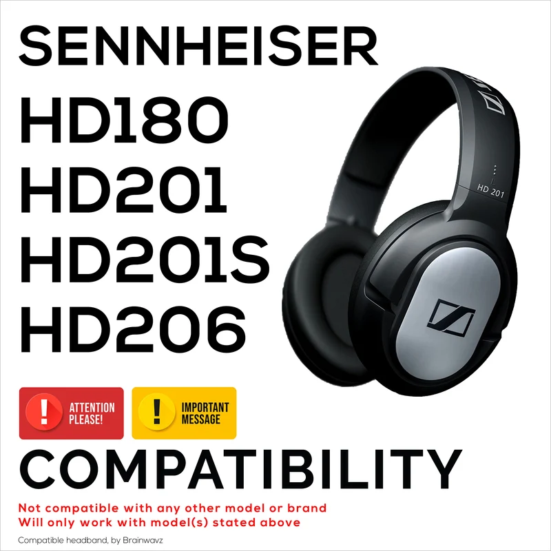 Archetto di ricambio per cuffie SENNHEISER HD201, HD180, HD201S e HD206 - Imbottitura in pelle e schiuma