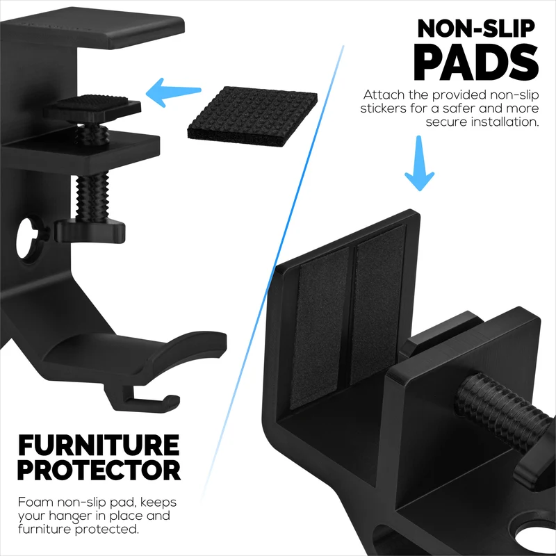 The Grebe - Supporto per cuffie e doppio controller di gioco - Si fissa al lato della scrivania, supporto per cuffie sotto la scrivania, adatto a tutte le cuffie e gamepad