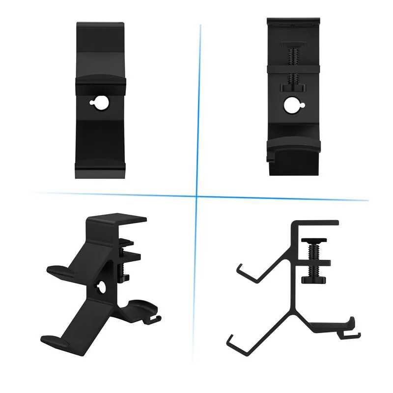 The Grebe - Supporto per cuffie e doppio controller di gioco - Si fissa al lato della scrivania, supporto per cuffie sotto la scrivania, adatto a tutte le cuffie e gamepad
