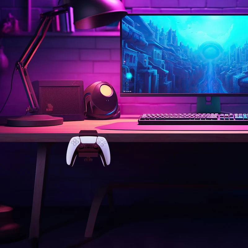 Supporto per controller di gioco da scrivania con morsetto regolabile - Design universale per XBOX, PS5, PS4, PC, Steelseries, Steam