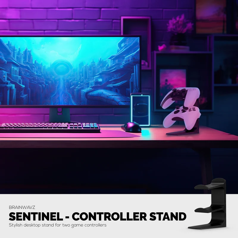 The Sentinel - Supporto per controller di gioco doppio per scrivania, design universale per tutti i gamepad