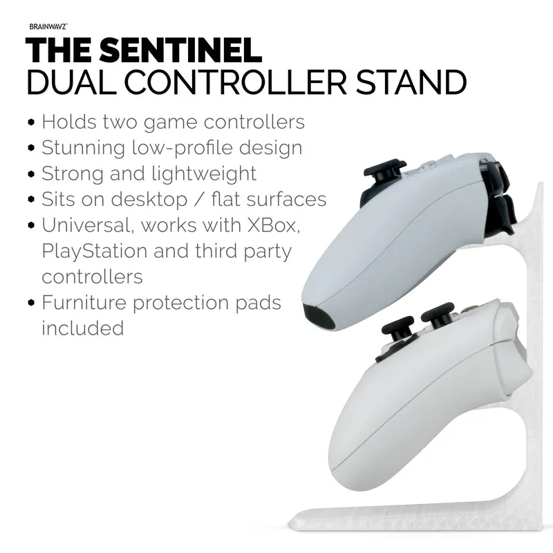 The Sentinel - Supporto per controller di gioco doppio per scrivania, design universale per tutti i gamepad