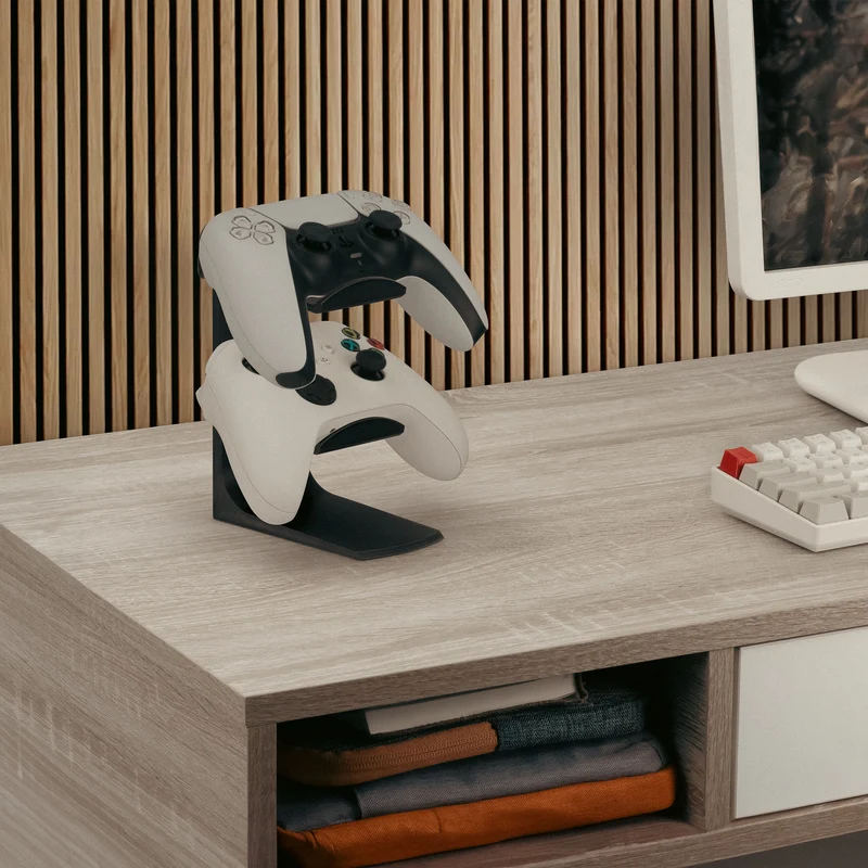 The Sentinel - Supporto per controller di gioco doppio per scrivania, design universale per tutti i gamepad