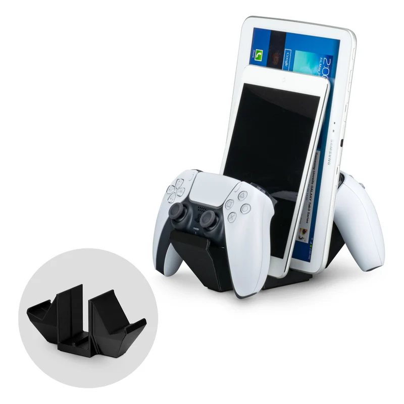 Doppio supporto da tavolo per controller di gioco e tablet - Design universale per la maggior parte dei gamepad e tablet, riduce l'ingombro e resta organizzato