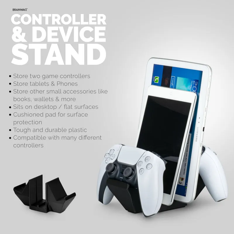 Doppio supporto da tavolo per controller di gioco e tablet - Design universale per la maggior parte dei gamepad e tablet, riduce l'ingombro e resta organizzato