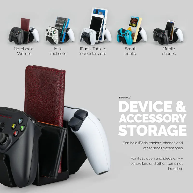 Doppio supporto da tavolo per controller di gioco e tablet - Design universale per la maggior parte dei gamepad e tablet, riduce l'ingombro e resta organizzato