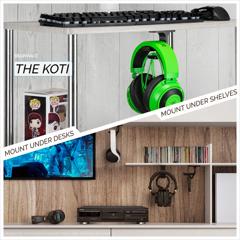 Koti - Supporto da tavolo per cuffie con supporto per cavi
