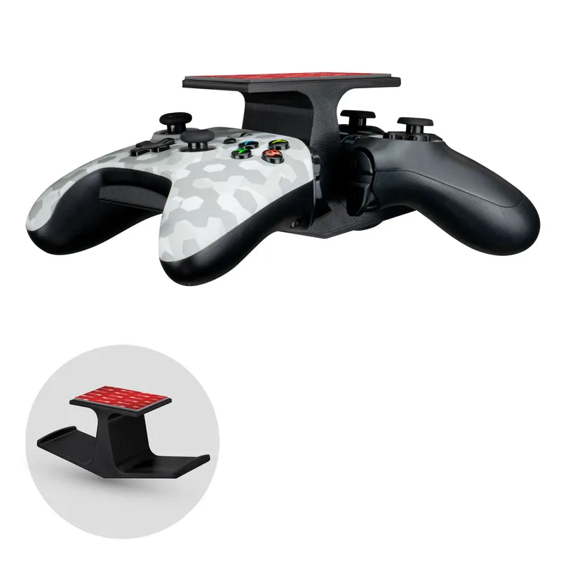The Dock - Doppio gancio per controller di gioco sotto la scrivania per Xbox, PS5/PS4, supporto universale, nessun disordine e facile da installare