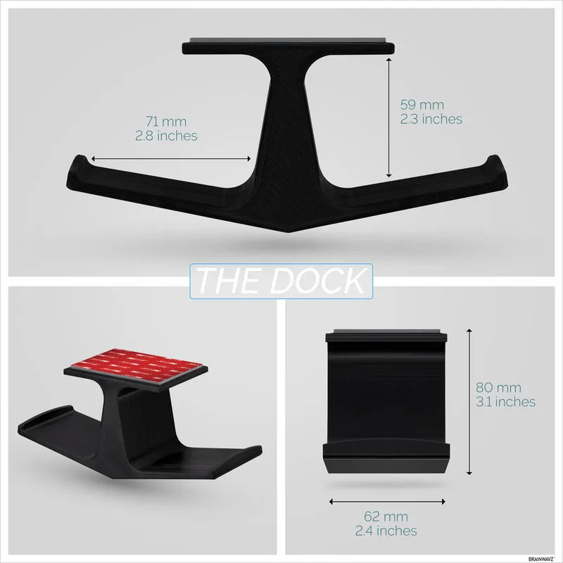 The Dock - Doppio gancio per controller di gioco sotto la scrivania per Xbox, PS5/PS4, supporto universale, nessun disordine e facile da installare