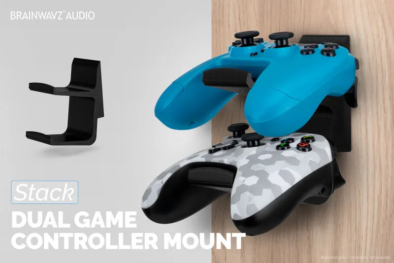 The Stack - Supporto a parete per controller di gioco universale doppio - Adatto per Xbox, PS5/PS4 e altro