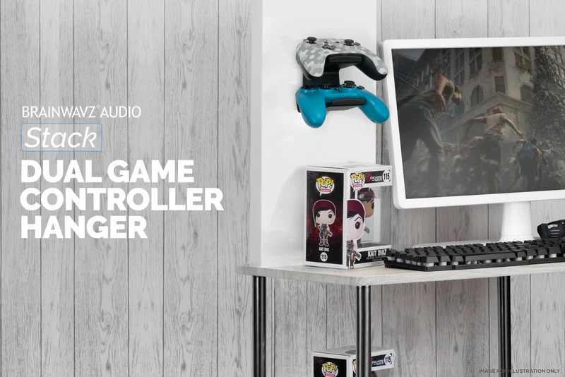 The Stack - Supporto a parete per controller di gioco universale doppio - Adatto per Xbox, PS5/PS4 e altro