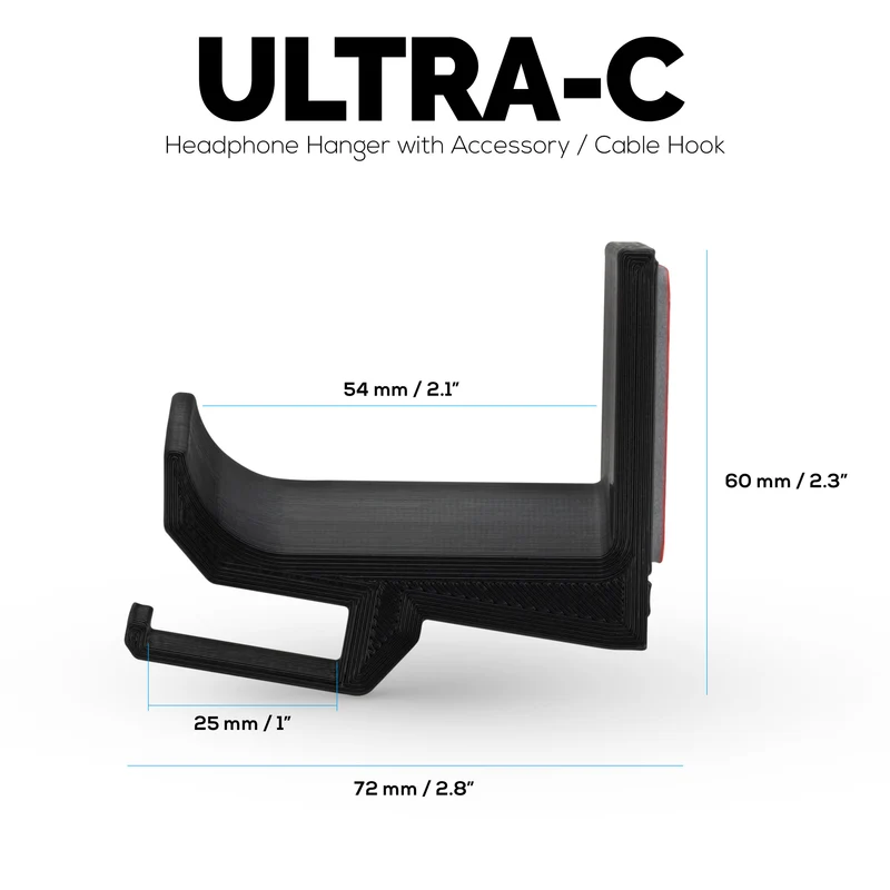 Ultra-C: supporto per cuffie con gancio per cavo