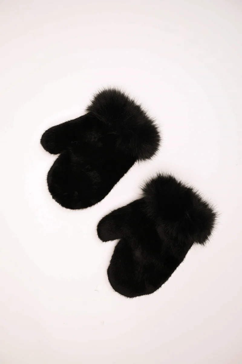 Guanti muffole in faux fur