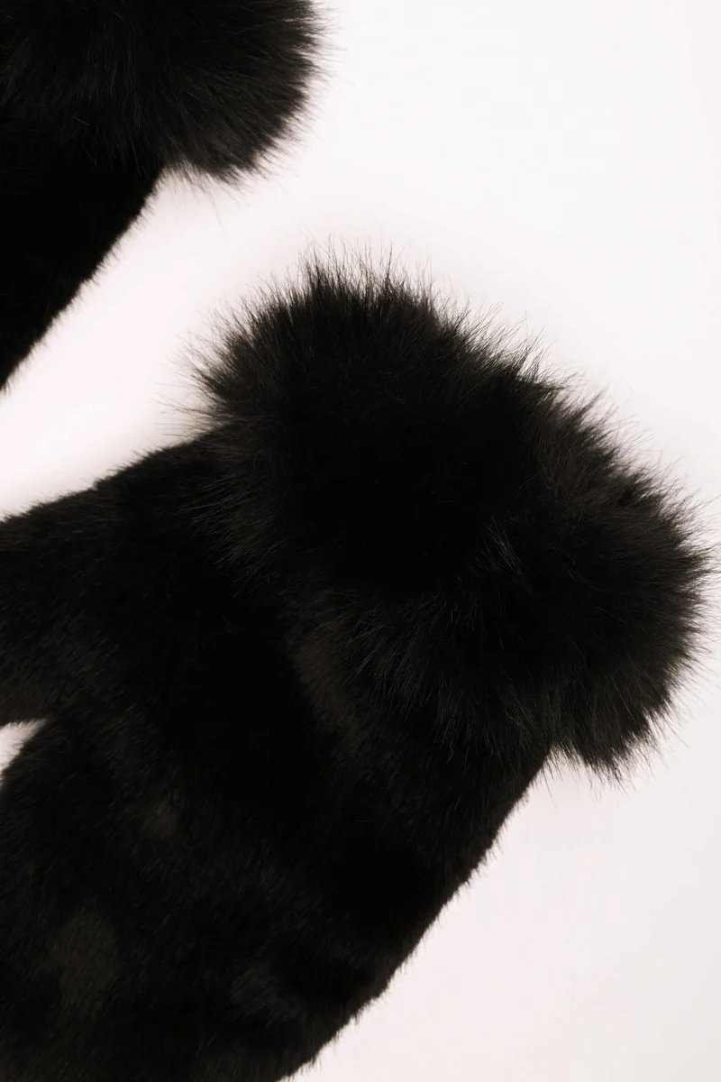 Guanti muffole in faux fur