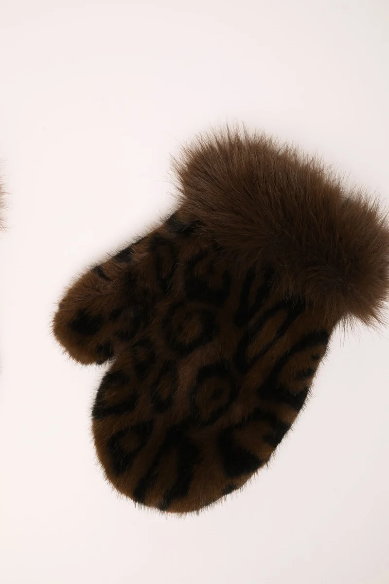 Guanti muffole in faux fur