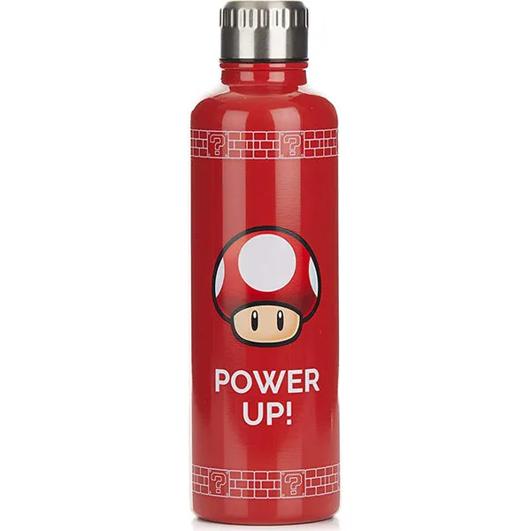 Borraccia Super Mario Fungo Power-Up In Metallo 500 ml