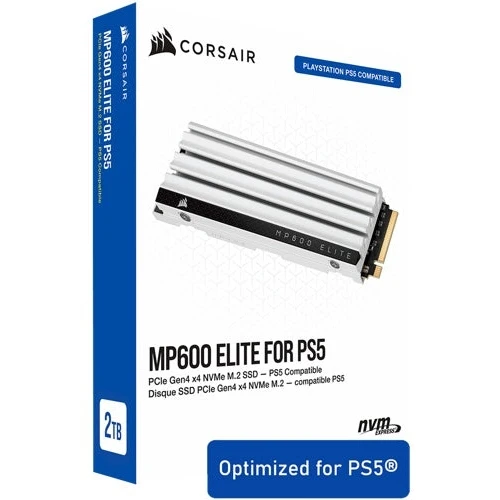 Corsair MP600 ELITE SSD storage for PlayStation 5 (2TB), White