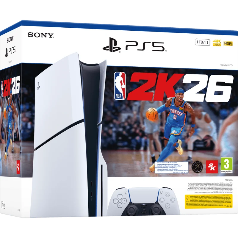 PlayStation 5 Slim Console + NBA 2K26 Game Bundle