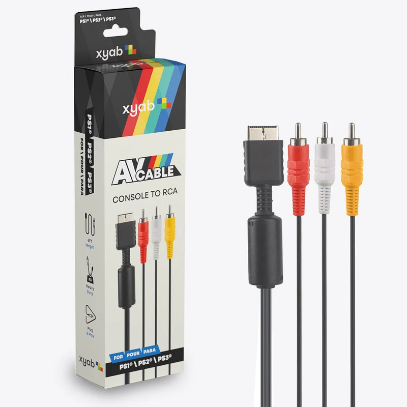 AV Composite Cable For Sony PS1® / PS2® / PS3®