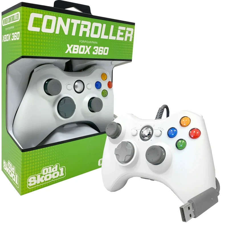Old Skool White Wired USB - Controller PC & XBOX360