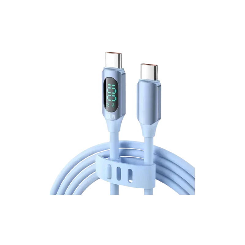 Maxco MS06CC Silicone Cable 100W Type-c to Type-c with Digital Display 200CM - Blue