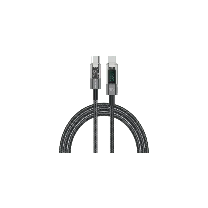 Maxco MS03CC Braided Cable 100W Type-c to Type-c with Digital Display 200CM - Black