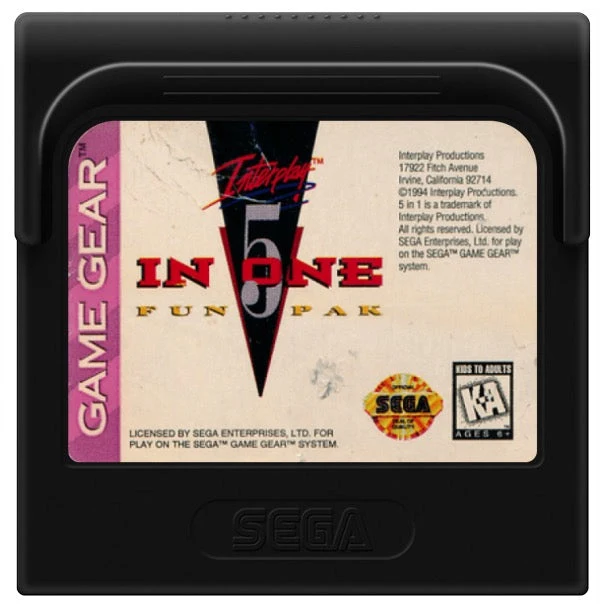5 in 1 Fun Pak - Sega Game Gear