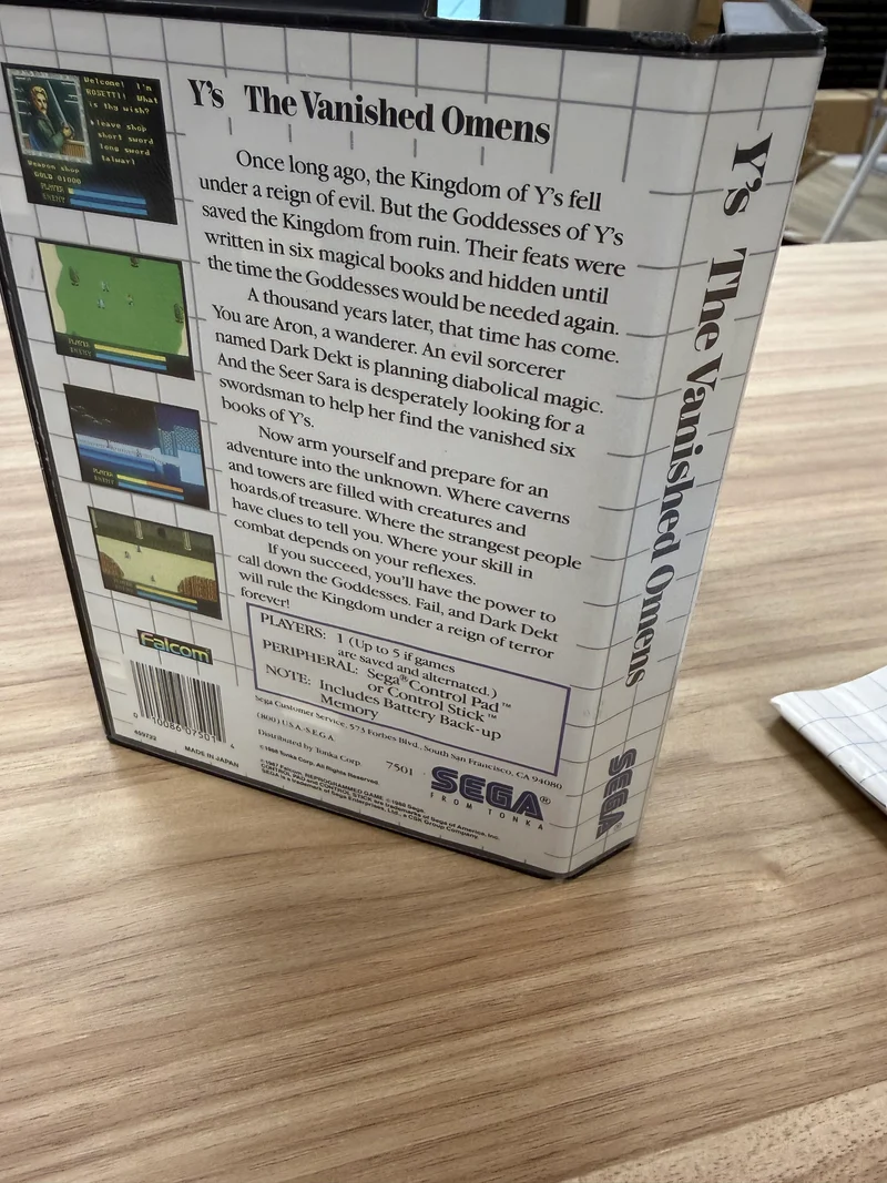 Ys the Vanished Omens - Sega Master System