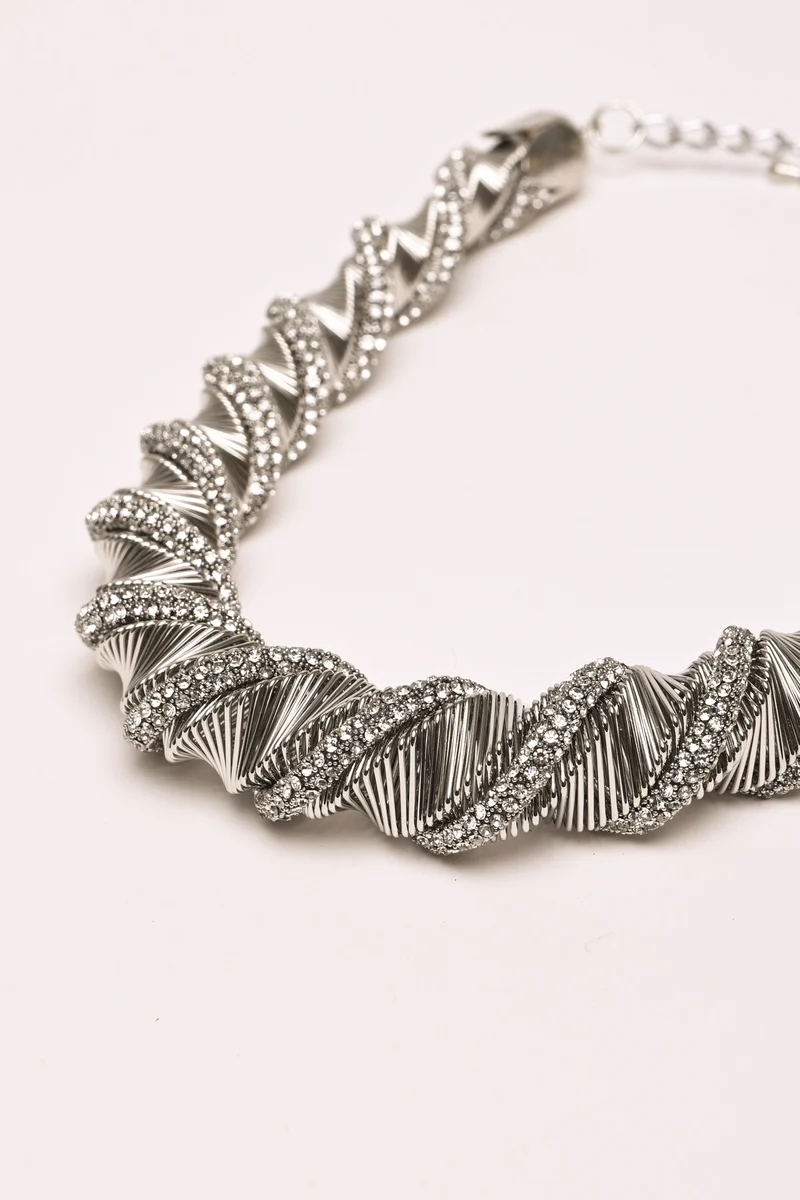 Collana torchon con strass