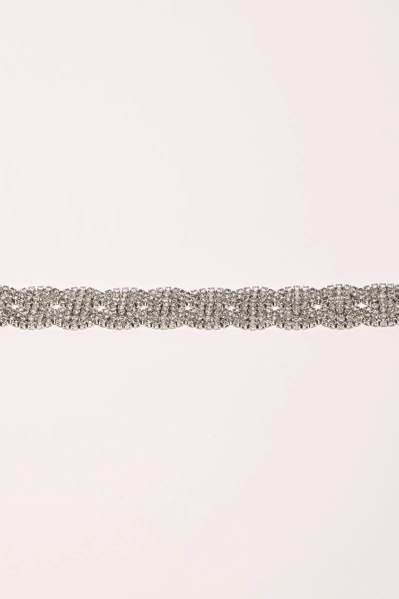 Bracciale ondulato con strass