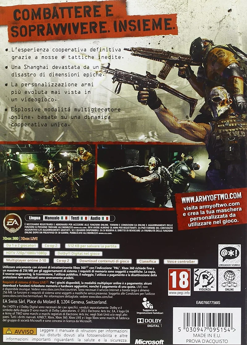 ARMY OF TWO : IL 40 GIORNO XBOX 360 (nuovo versione italiano)