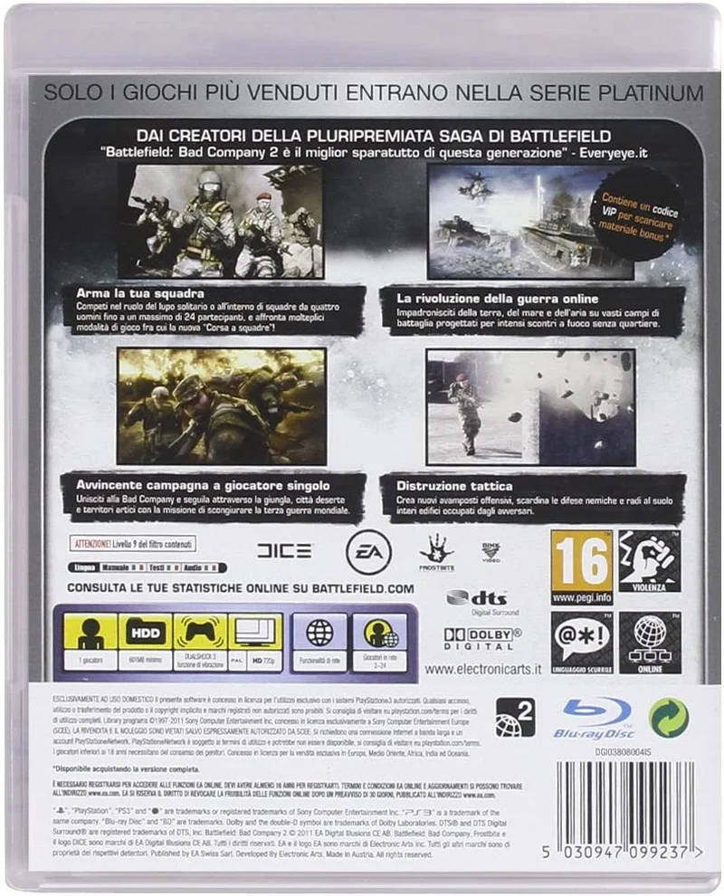 BATTLEFIELD : BAD COMPANY 2 PS3 (nuovo versione italiana)